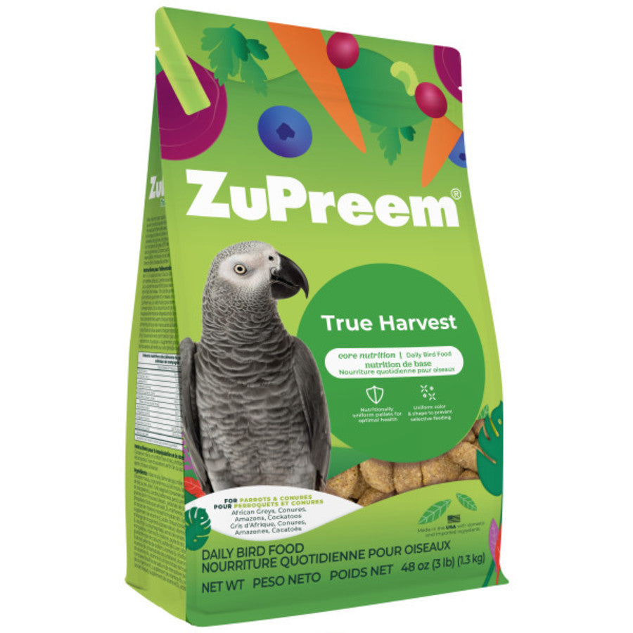 ZuPreem True Harvest Parrot & Conure Bird Food, 3-lb bag