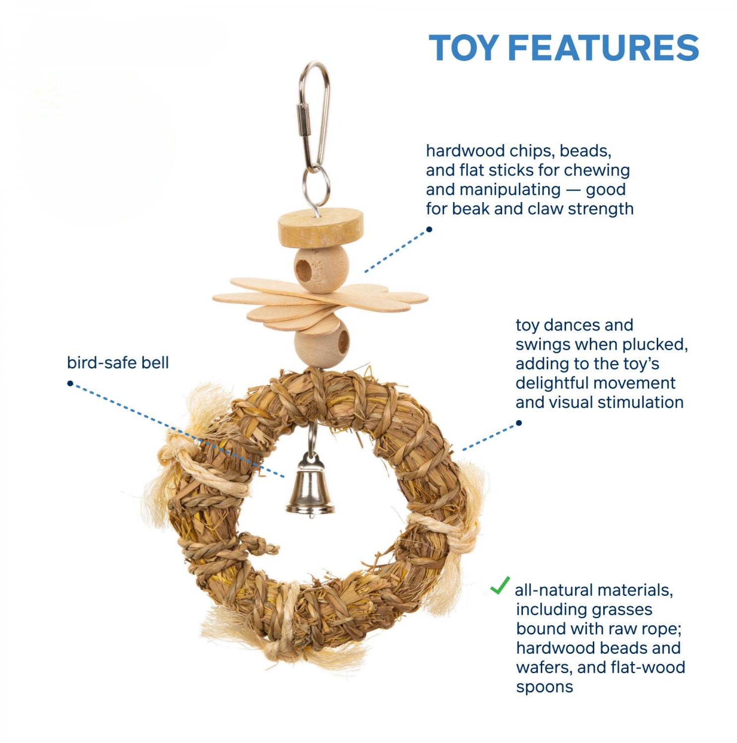 Naturals Crown Bird Toy