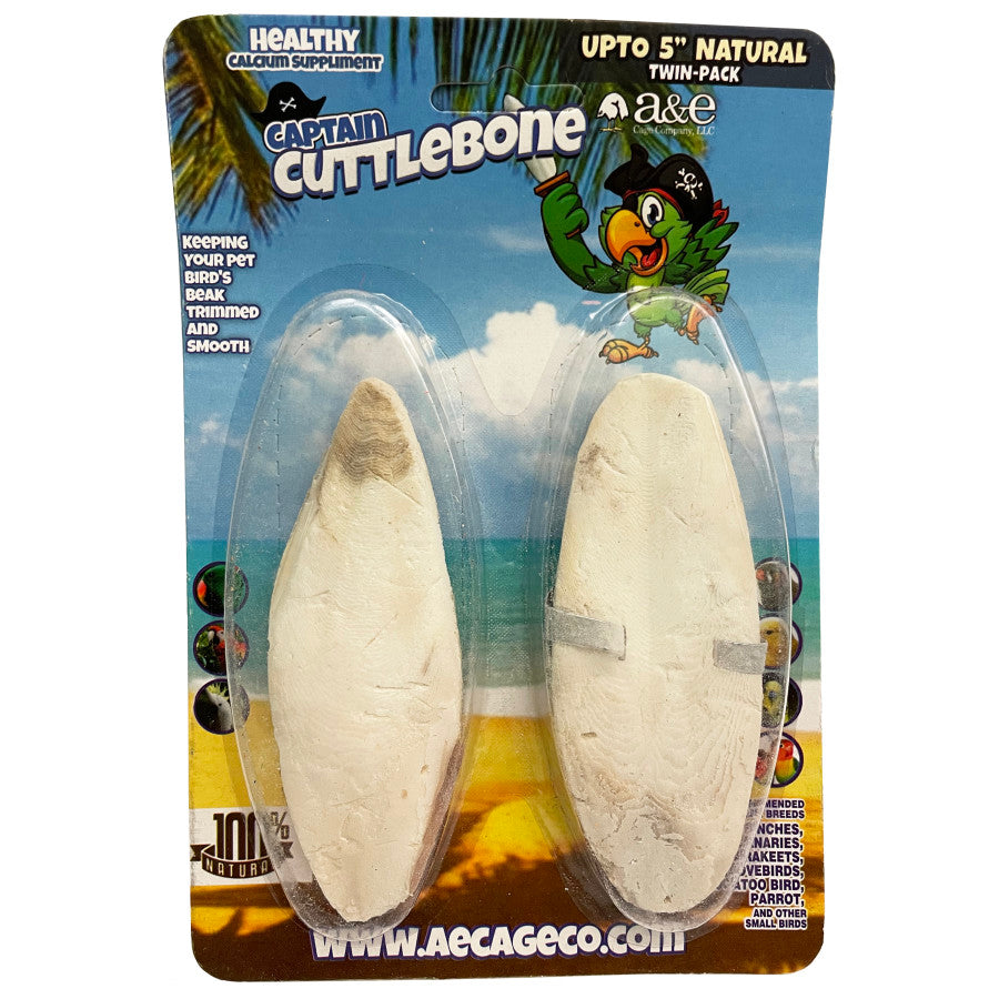 A&E Captain Cuttlebone Natural Bird Treat 2pk/5in