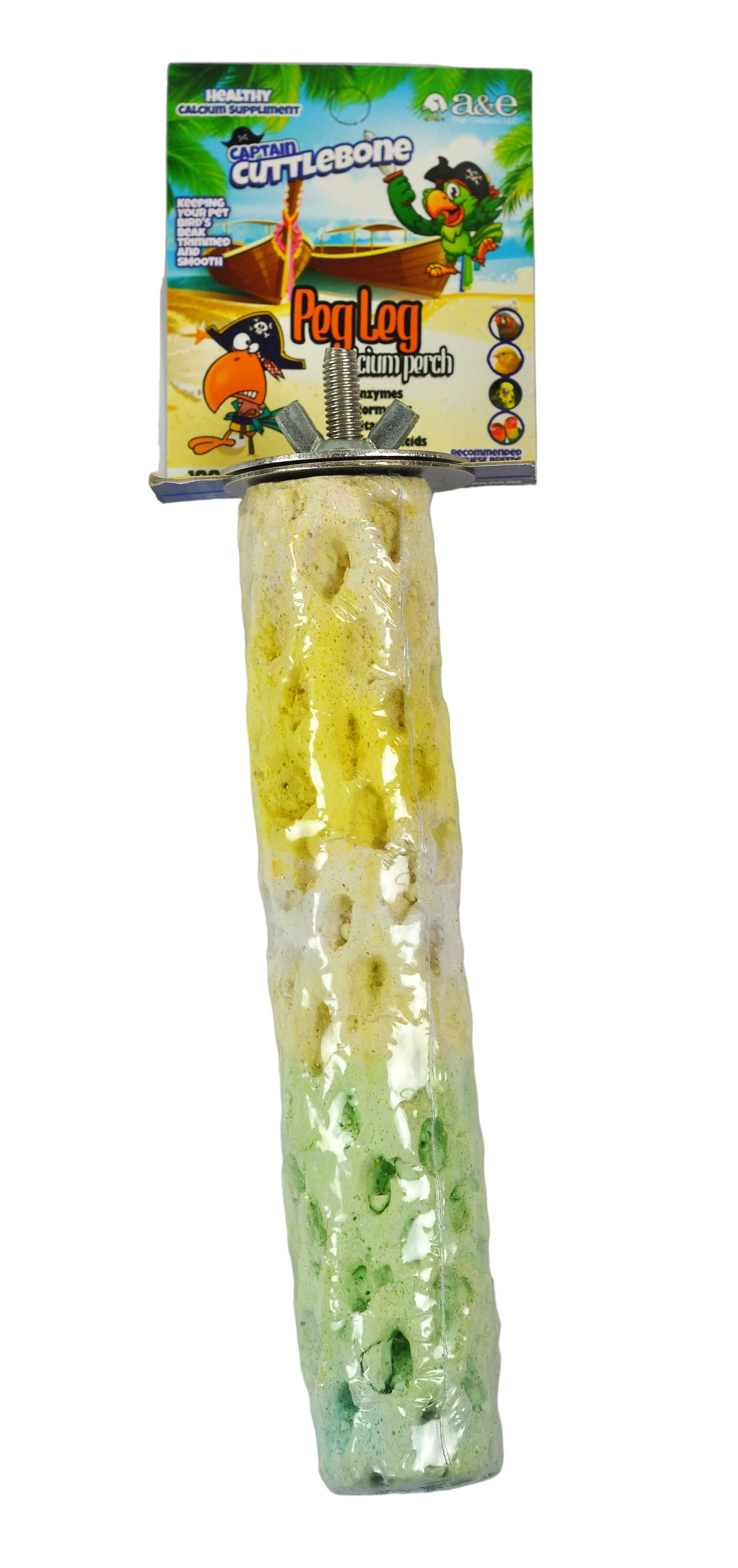 A & E Cages Captain Cuttlebone Calcium Bird Perch