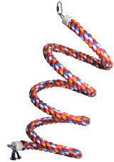 A & E Cages Rainbow Cotton Rope Boing with Bell Bird Toy
