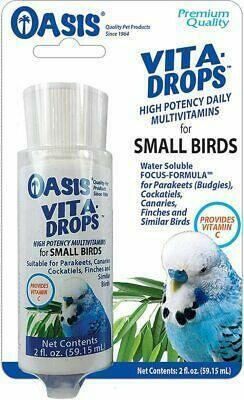 OASIS Vita Drops for Small Birds- 2 ounce liquid multivitamin - All Things Birds