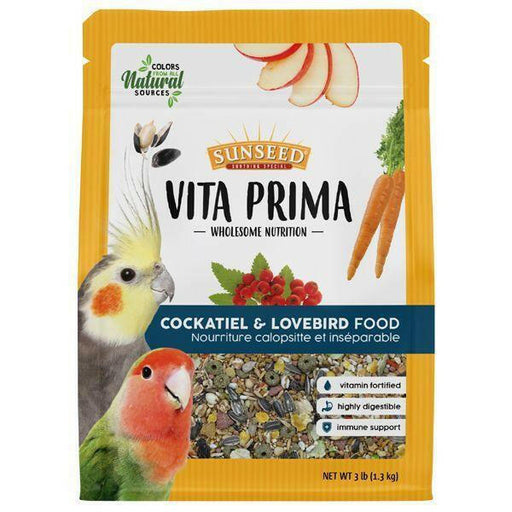 Sunseed Vita Prima Cockatiel & LoveBird Food 3 lbs - All Things Birds