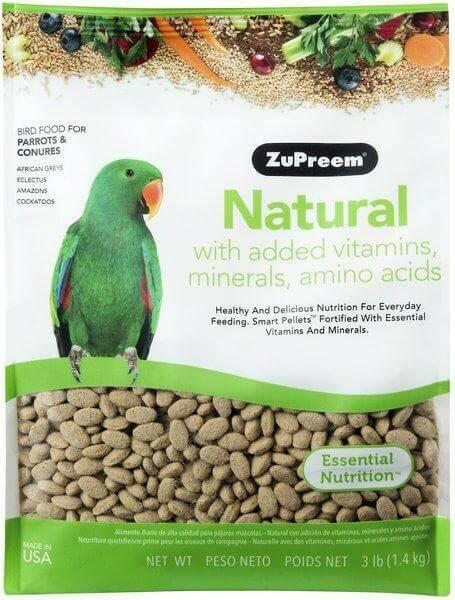 ZuPreem Natural Daily Parrot & Conure Bird Food, 3-lb bag