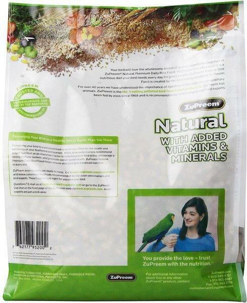 ZuPreem Natural Daily Parrot & Conure Bird Food, 3-lb bag - All Things Birds
